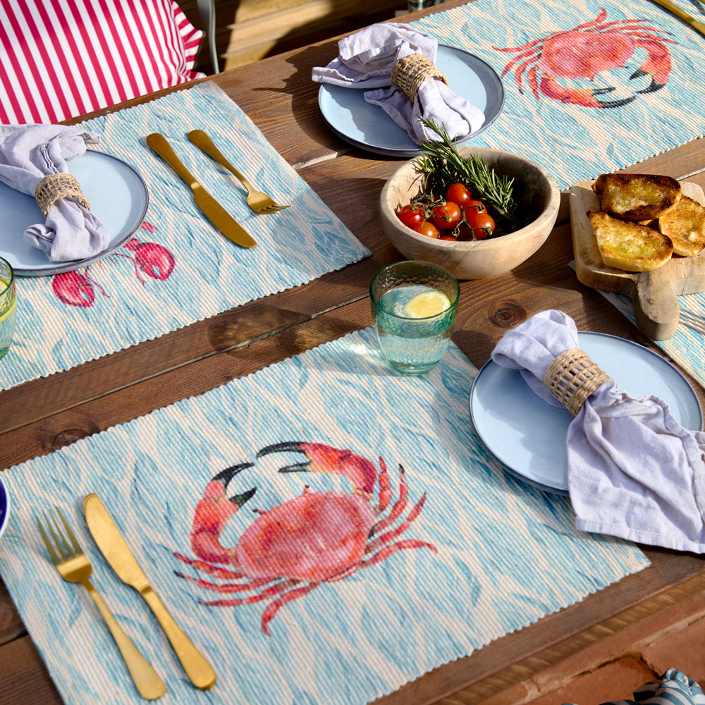 Abstract Blue Kitchen - Abersoch Set of 4 Indoor/Outdoor Placemats Marine Wylder
