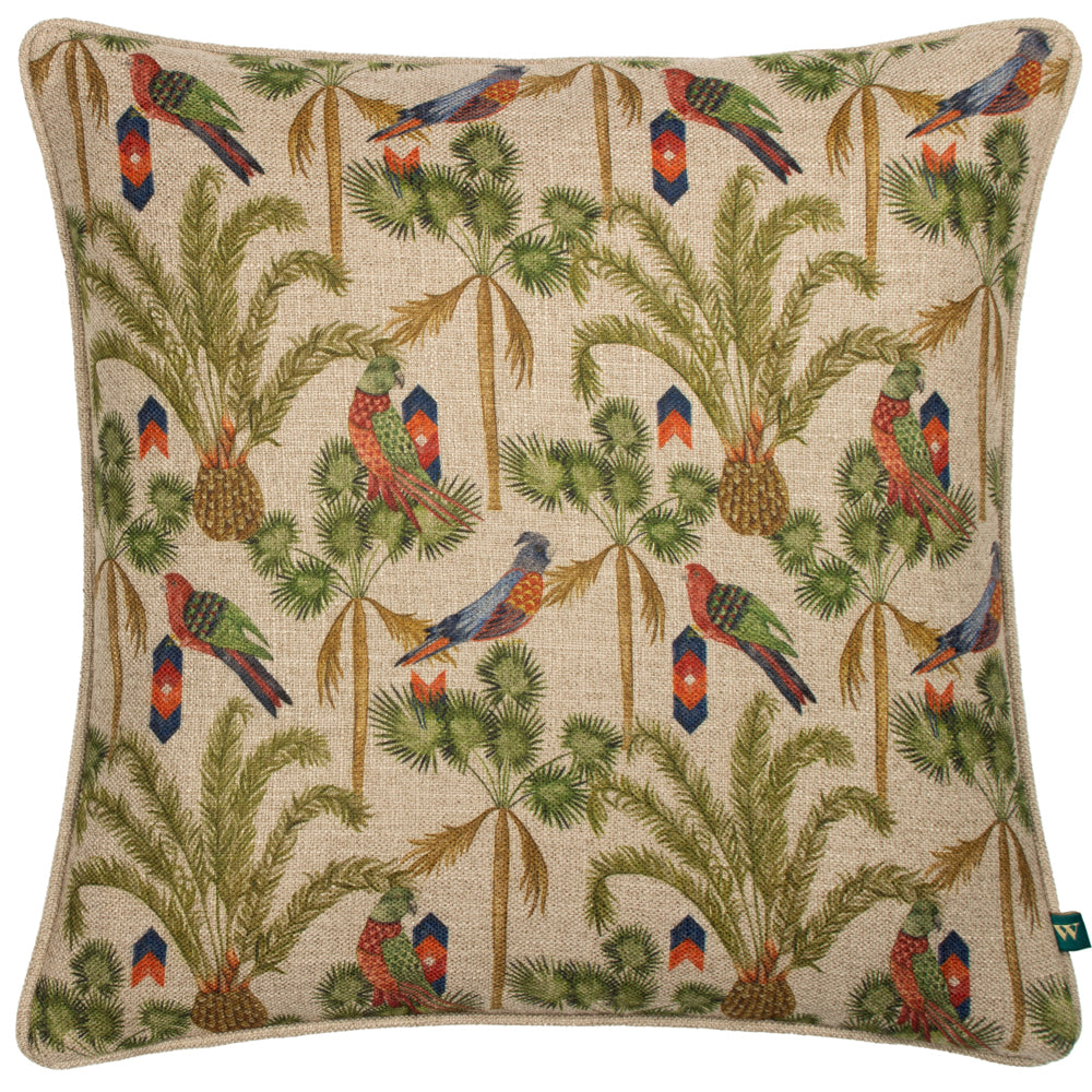 Animal Gold Cushions - Akamba Palm Trees Cushion Cover Olive Wylder