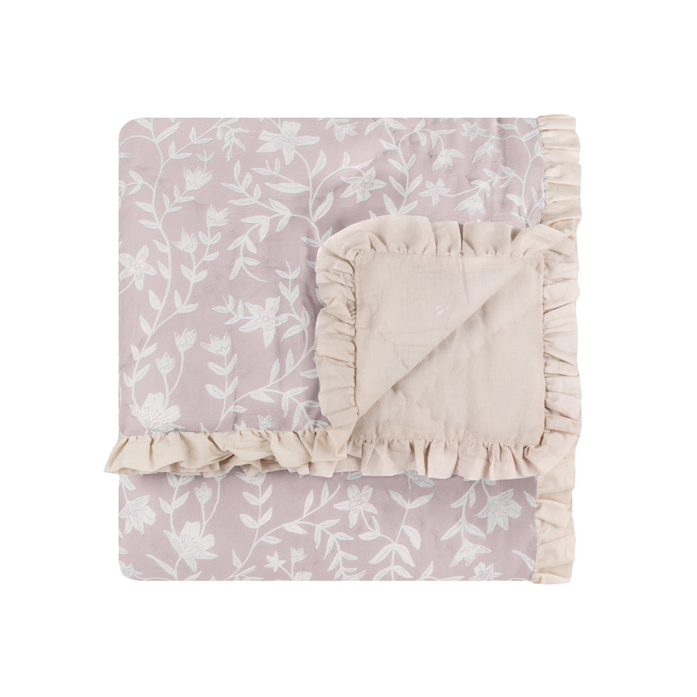 Floral Pink Bedding - Amelia 100% Cotton Quilted Bedspread Blush Wylder