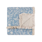 Floral Blue Bedding - Amelia 100% Cotton Quilted Bedspread Delph Blue Wylder