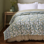 Floral Blue Bedding - Annabelle 100% Cotton Bedspread Blue Wylder
