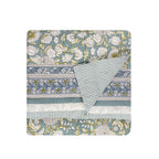 Floral Blue Bedding - Annabelle 100% Cotton Bedspread Blue Wylder