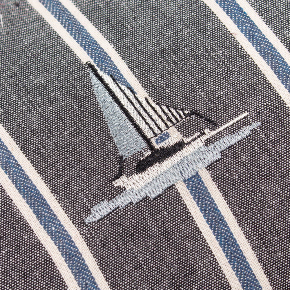 Striped Blue Cushions - Abersoch Regatta Rectangle Cushion Cover Navy Wylder