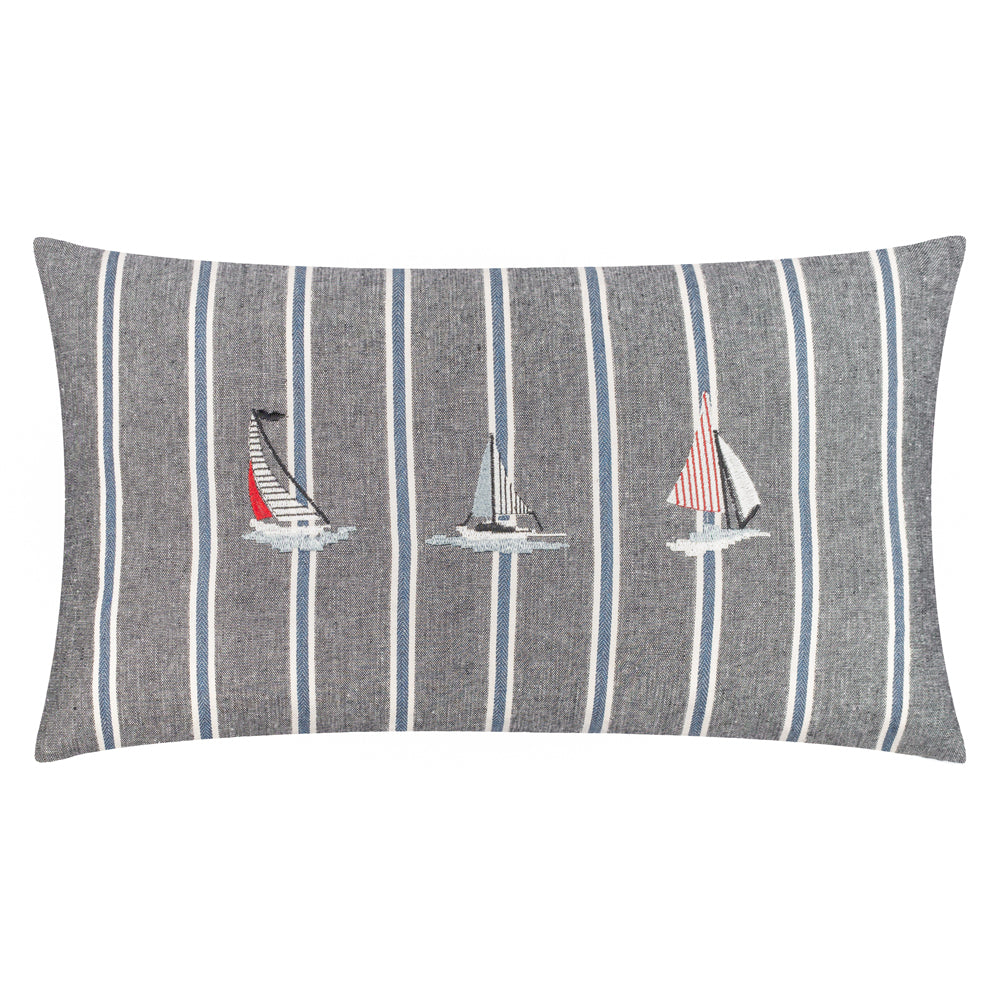 Striped Blue Cushions - Abersoch Regatta Rectangle Cushion Cover Navy Wylder
