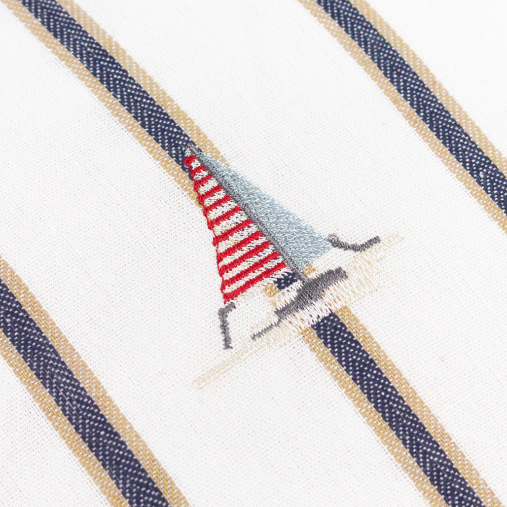 Striped Cream Cushions - Abersoch Regatta Square Cushion Cover Ecru Wylder