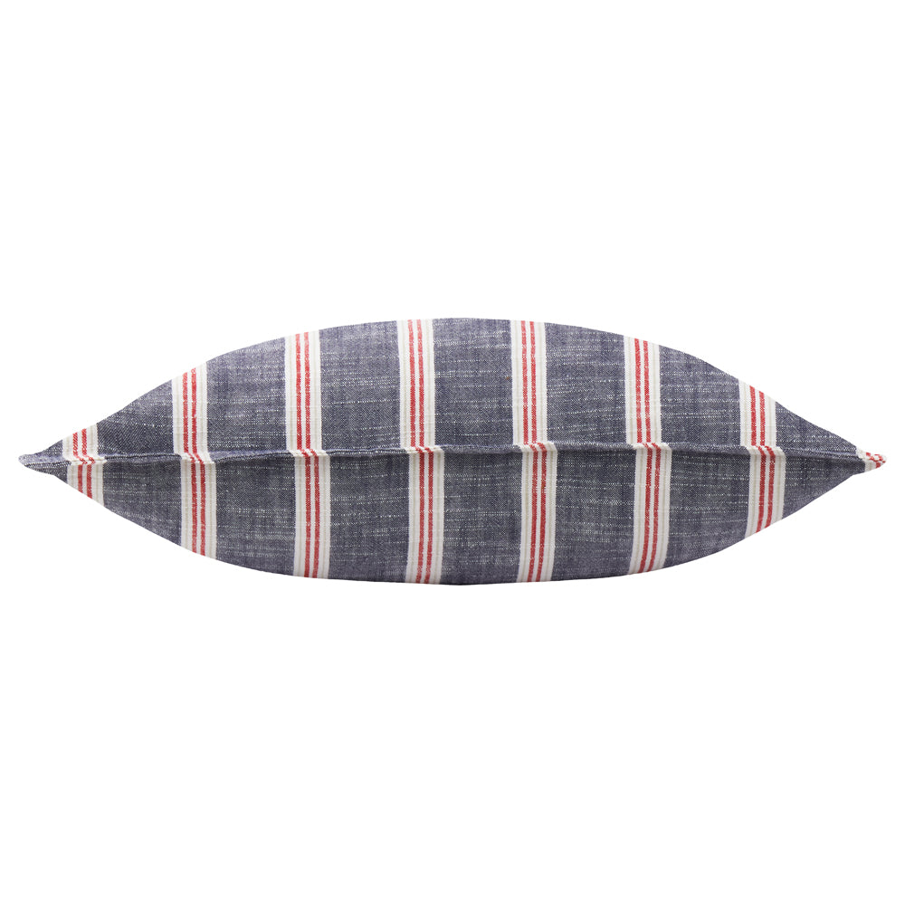 Striped Red Cushions - Abersoch Stripe 100% Cotton Feather Filled Cushion Regatta Red Wylder