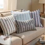 Striped Red Cushions - Abersoch Stripe 100% Cotton Feather Filled Cushion Regatta Red Wylder