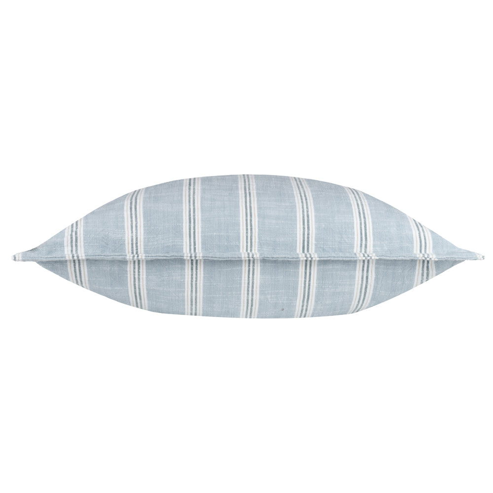 Striped Blue Cushions - Abersoch Stripe 100% Cotton Feather Filled Cushion Sail Blue Wylder
