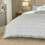 Woodland White Bedding - Ava Reversible Duvet Cover Set White Sage Wylder