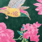 Floral Green Cushions - Aviary 100% Cotton Velvet Feather Filled Cushion Woodgrove Green Wylder