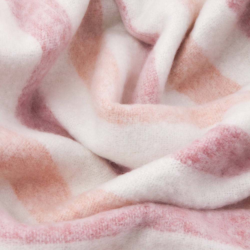 Striped Pink Throws - Beechwood Woven Stripe Throw Camellia Wylder