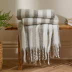 Striped Grey Throws - Beechwood Woven Stripe Throw Heath Wylder