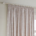 Floral Pink Curtains - Bella Floral 100% Cotton Lined Pencil Pleat Curtains Natural Wylder
