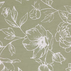 Floral Green Curtains - Bella Floral 100% Cotton Lined Pencil Pleat Curtains Sage Wylder