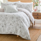 Floral Pink Bedding - Bella Reversible Floral Duvet Cover Set Natural Wylder
