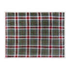 Check Green Throws  - Braemar Check Sherpa Fleece Throw Berry/Pine Wylder