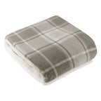 Check Green Throws  - Braemar Check Sherpa Fleece Throw Green/Natural Wylder