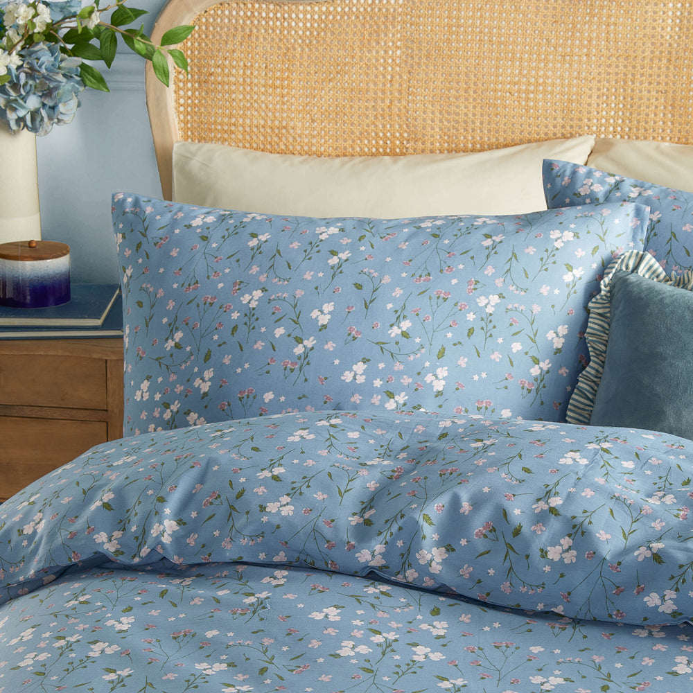 Floral Blue Bedding - Bronte Printed Floral Duvet Cover Set Bluebell Wylder Nature