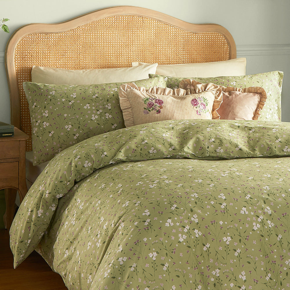 Floral Green Bedding - Bronte Printed Floral Duvet Cover Set Sage Wylder Nature
