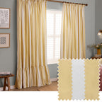 Striped Yellow Curtains - Birdie Stripe Fully Lined Ruffle Pencil Pleat Curtains Butter Yellow Wylder
