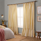 Striped Yellow Curtains - Birdie Stripe Fully Lined Ruffle Pencil Pleat Curtains Butter Yellow Wylder
