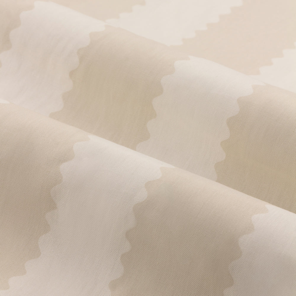 Striped Beige Curtains - Birdie Stripe Fully Lined Ruffle Pencil Pleat Curtains Oat/Milk Wylder