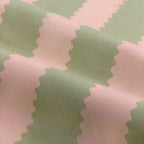 Striped Pink Curtains - Birdie Stripe Fully Lined Ruffle Pencil Pleat Curtains Pink/Green Wylder
