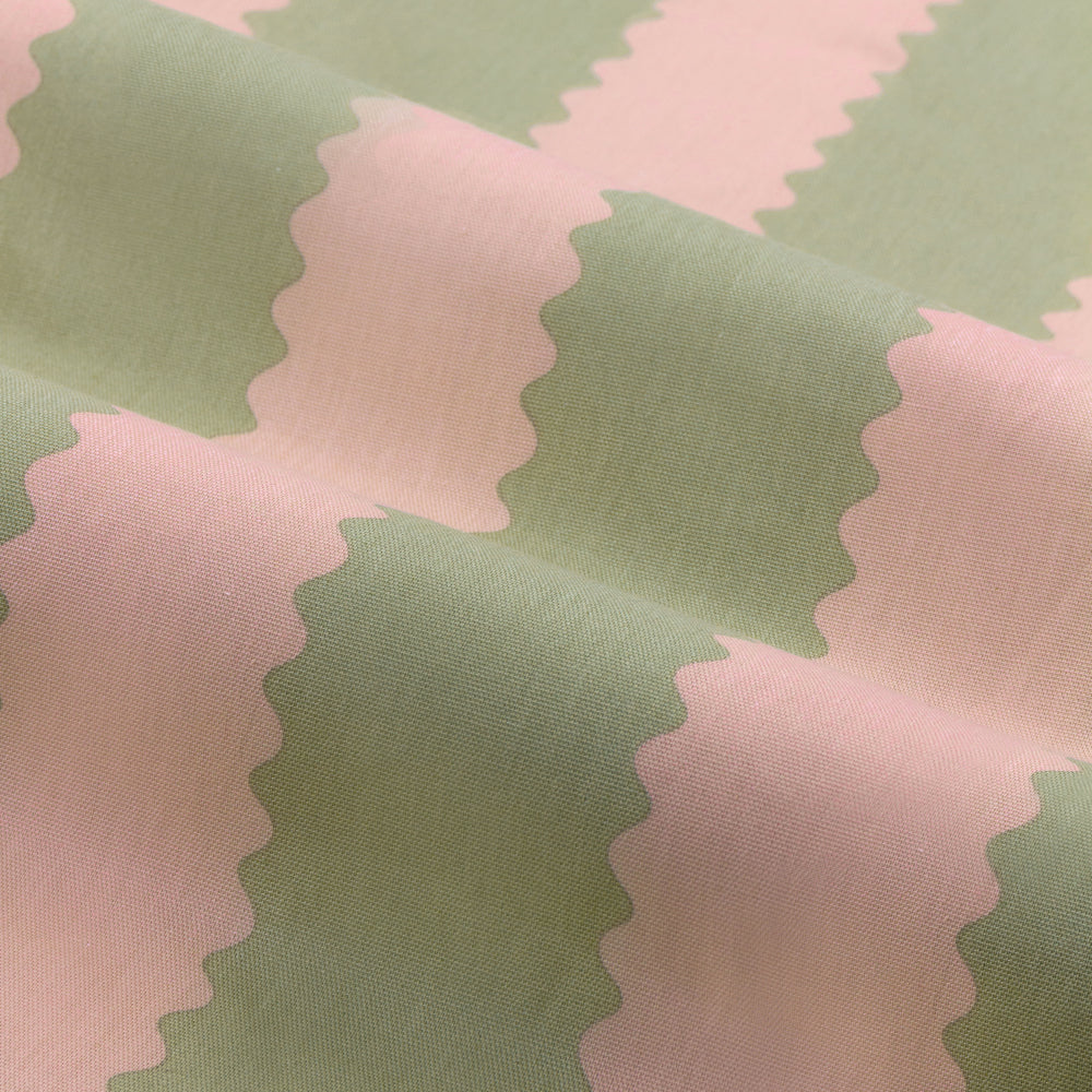 Striped Pink Curtains - Birdie Stripe Fully Lined Ruffle Pencil Pleat Curtains Pink/Green Wylder
