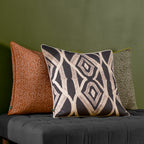 Abstract Black Cushions - Cape Ikat  Cushion Cover Black Wylder