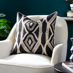 Abstract Black Cushions - Cape Ikat  Cushion Cover Black Wylder