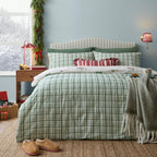 Woodland Cream Bedding - Christmas Tree Lane 100% Cotton Duvet Cover Set Natural/Sage Wylder