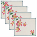 Floral Red Kitchen - Claudia Indoor/Outdoor Set of 4 Placemats Candy Red Wylder Nature