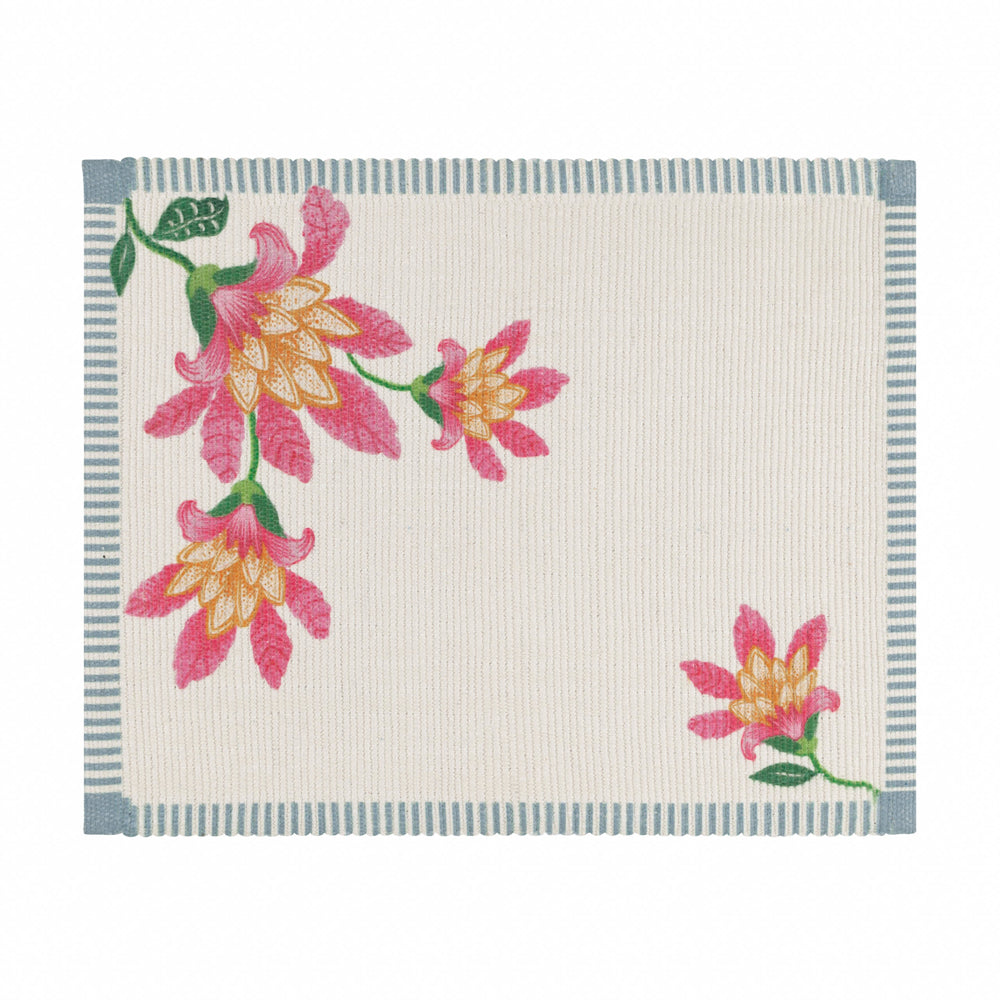 Floral Red Kitchen - Claudia Indoor/Outdoor Set of 4 Placemats Candy Red Wylder Nature