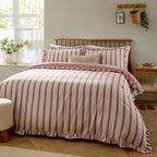 Striped Pink Bedding - Connie Striped Ruffle Duvet Cover Set Clay Pink Wylder