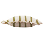 Striped Green Cushions - Connie Square Striped Ruffle Cushion Cover Olive Wylder