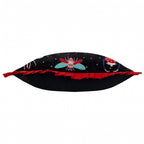 Animal Black Cushions - Darkling Beetles Embroidered Velvet Cushion Cover Crimson/Black Wylder