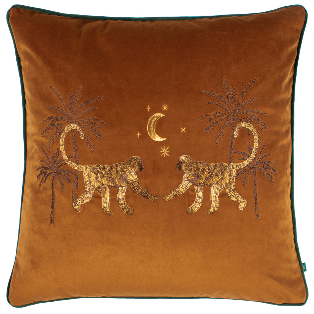 Animal Orange Cushions - Dusk Monkey Cushion Cover Rust Wylder
