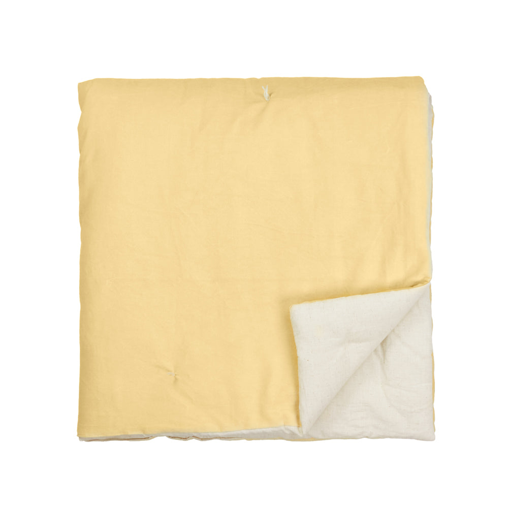 Plain Yellow Bedding - Edie 100% Cotton Velvet Bedspread Butter Yellow Wylder