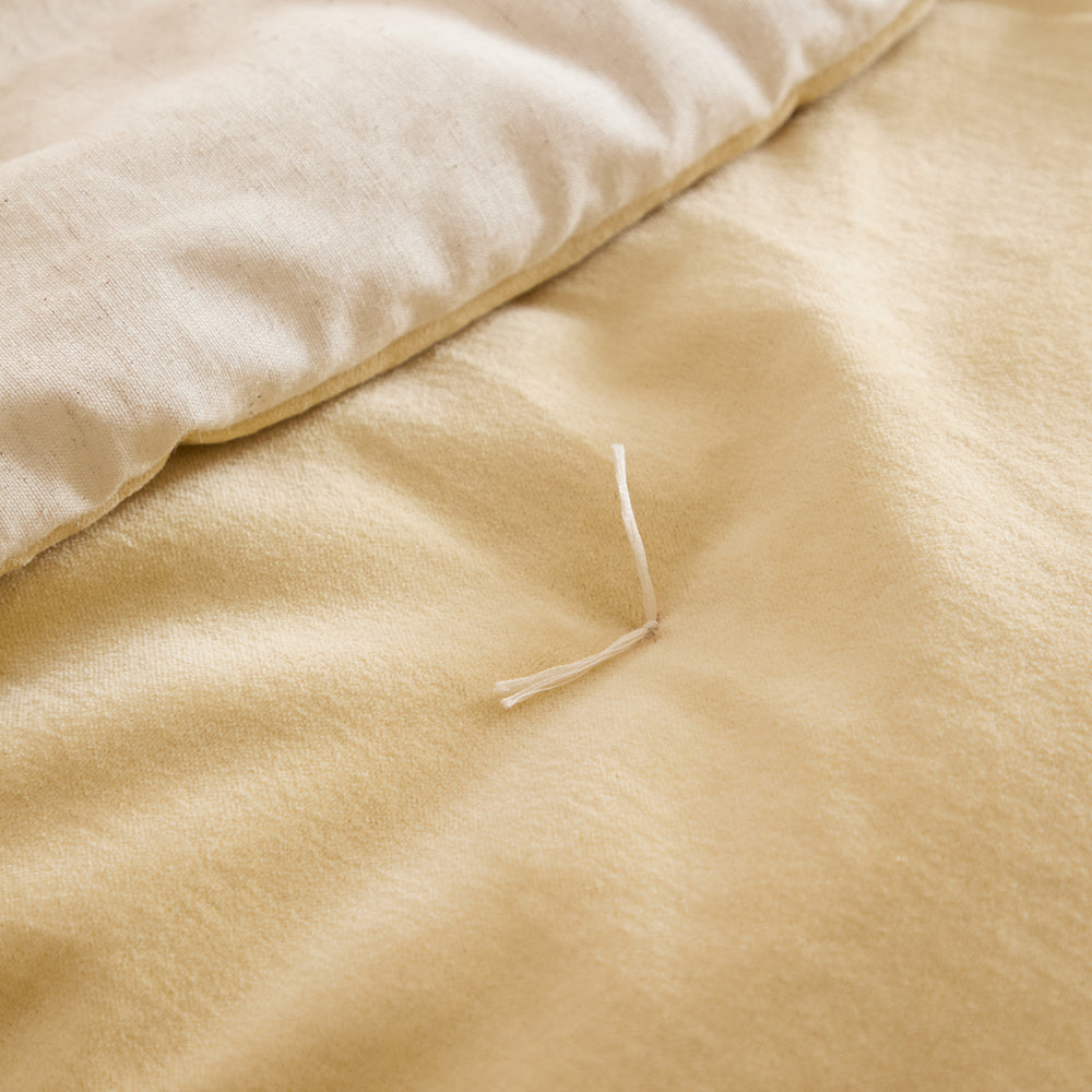 Plain Yellow Bedding - Edie 100% Cotton Velvet Bedspread Butter Yellow Wylder