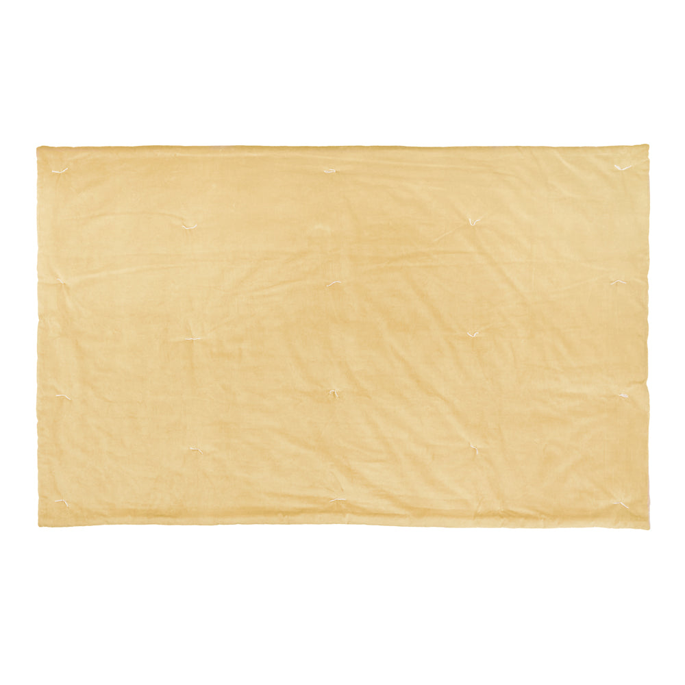 Plain Yellow Bedding - Edie 100% Cotton Velvet Bedspread Butter Yellow Wylder