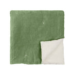 Plain Green Bedding - Edie 100% Cotton Velvet Bedspread Green Wylder