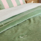 Plain Green Bedding - Edie 100% Cotton Velvet Bedspread Green Wylder