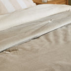 Plain Beige Bedding - Edie 100% Cotton Velvet Bedspread Natural Wylder