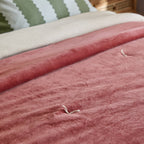 Plain Pink Bedding - Edie 100% Cotton Velvet Bedspread Rose Wylder
