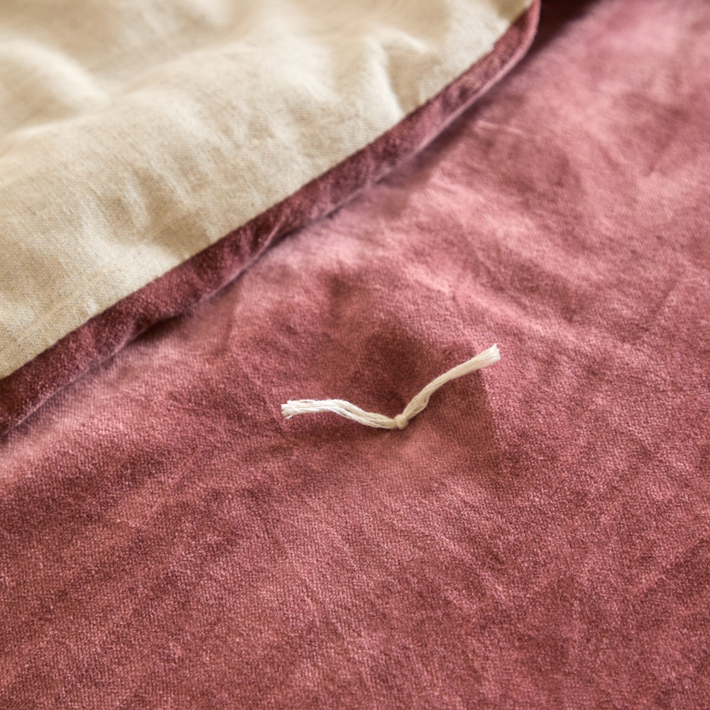 Plain Pink Bedding - Edie 100% Cotton Velvet Bedspread Rose Wylder