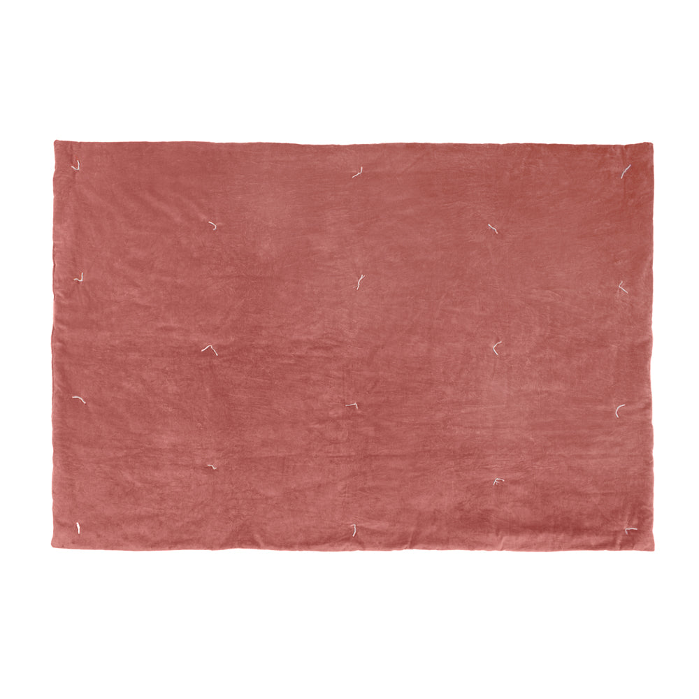 Plain Pink Bedding - Edie 100% Cotton Velvet Bedspread Rose Wylder