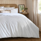  White Bedding - Georgia Heat Pressed Duvet Cover Set White Wylder