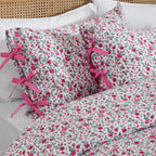 Floral Pink Bedding - Hannah Floral 100% Cotton Duvet Cover Set Pink Wylder