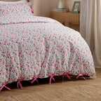 Floral Pink Bedding - Hannah Floral 100% Cotton Duvet Cover Set Pink Wylder