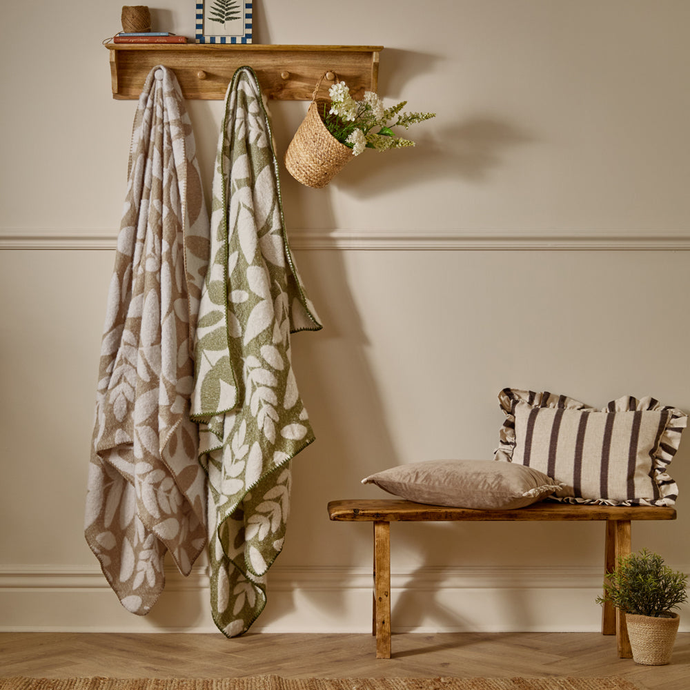 Hazel Woven Throw Olive